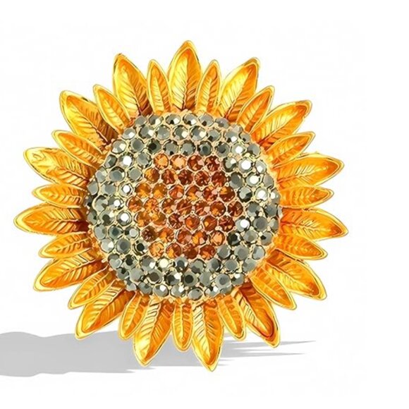 Elegant Sunflower Brooch Pin
